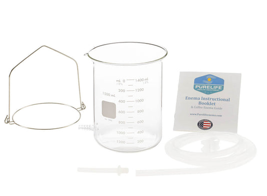 1 Qt Pyrex Glass Enema Kit - Top Handle