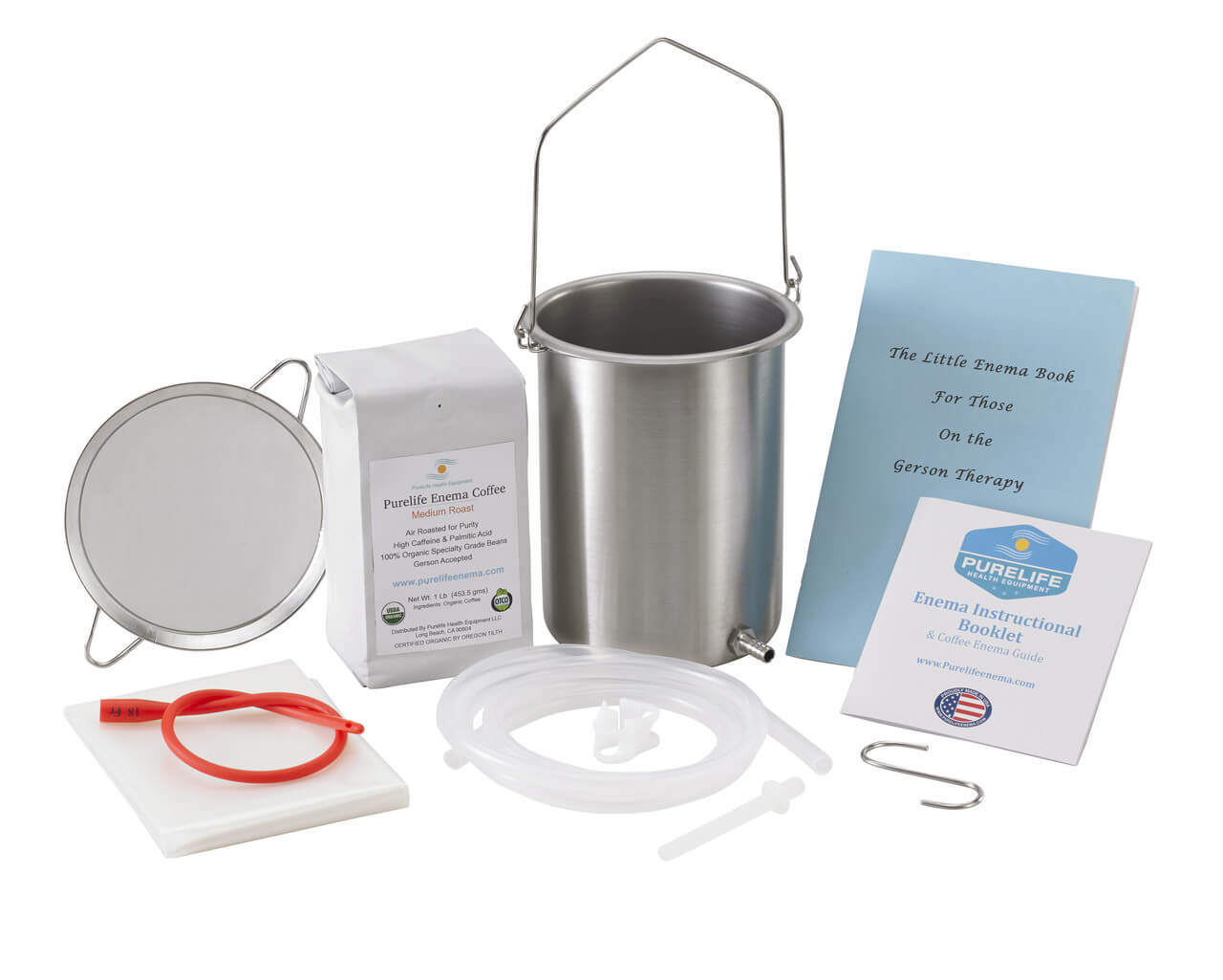 Coffee Enema Kit - BEST SELLER! All You Need - USA Stainless Steel Enema Bucket