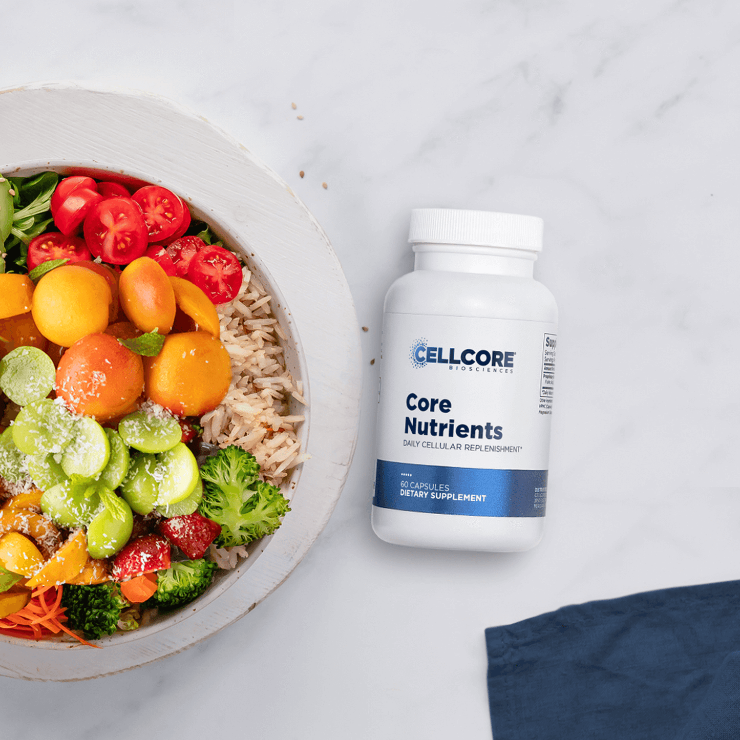 Core Nutrients supplement bottle – CellCore Biosciences 2025 formula (60 capsules)