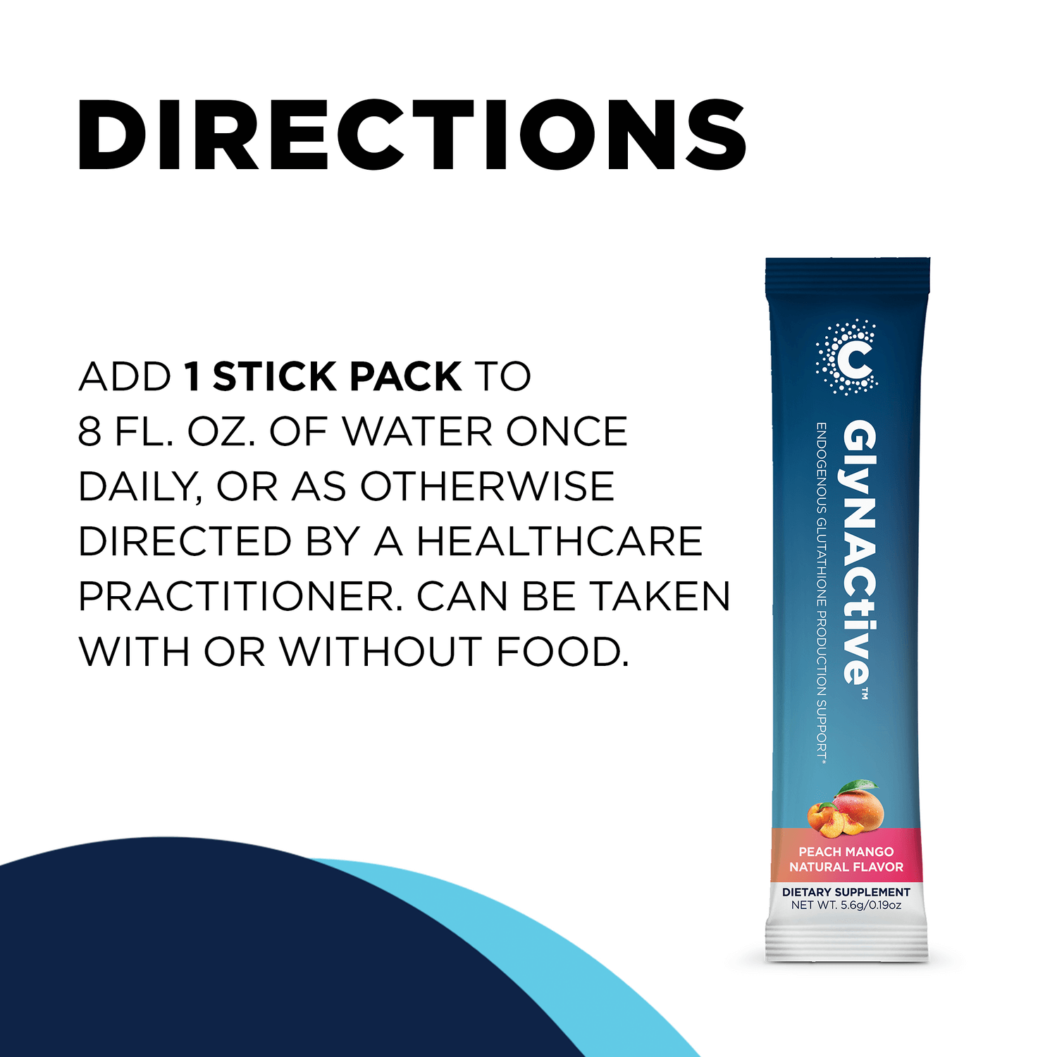 Dosage directions for GlyNACtive – Suggested use and serving size from CellCore Biosciences