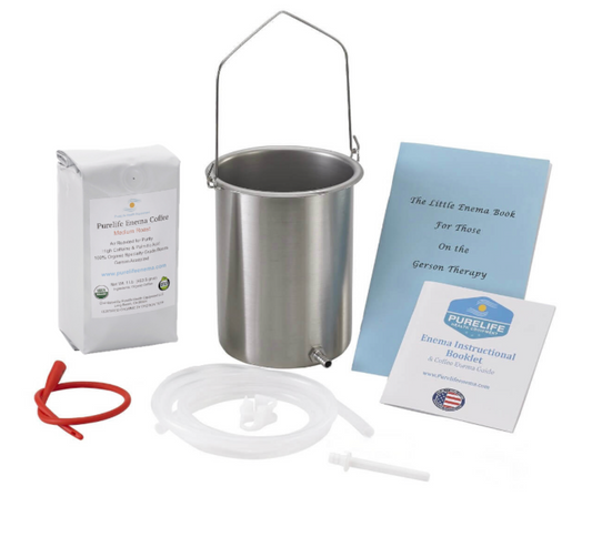Stainless Steel Coffee Enema Kit - Made In USA - 2Qt