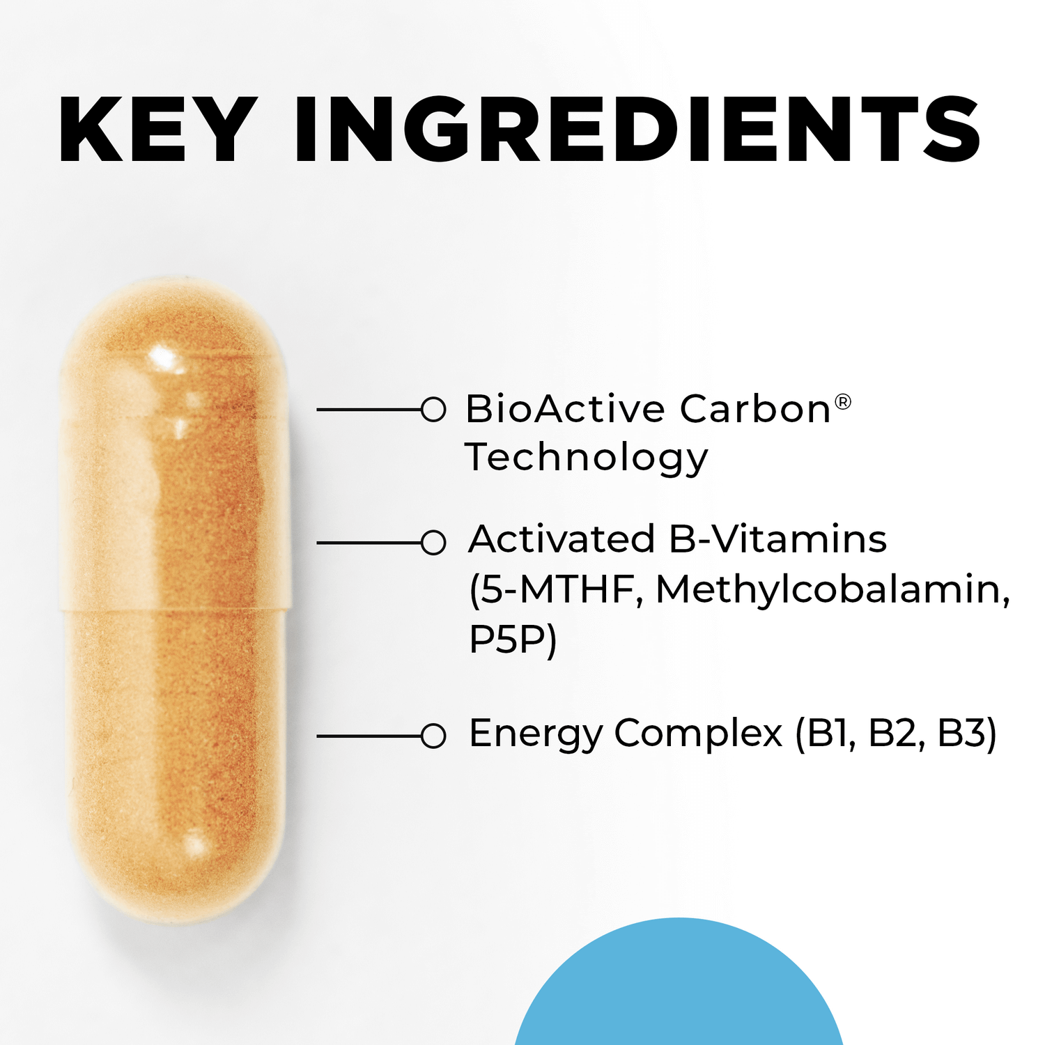 Ingredients list for Methyl-B Complex by CellCore Biosciences – Clean, bioavailable nutrients