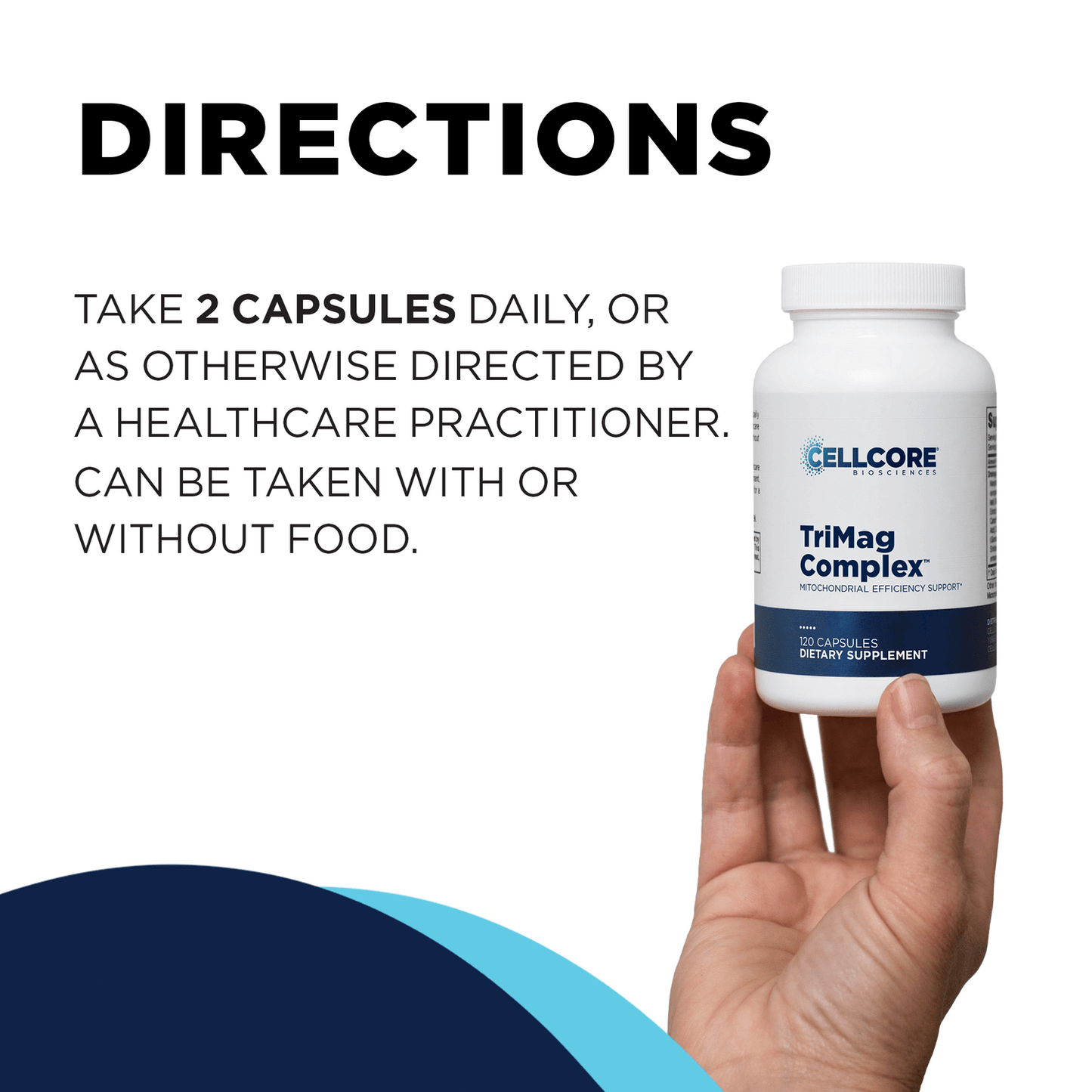 Directions for TriMag Complex – Suggested use of CellCore Biosciences magnesium supplement