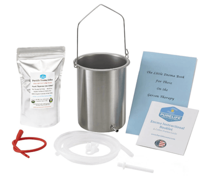 Stainless Steel Coffee Enema Kit - Made In USA - 2Qt